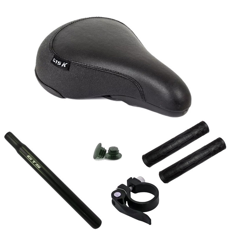 Selim GTS-K para BMX Jump Tipo DDK + Manopla + Canote 27,2mm + Abraçadeira GTS em Oferta na Shopee