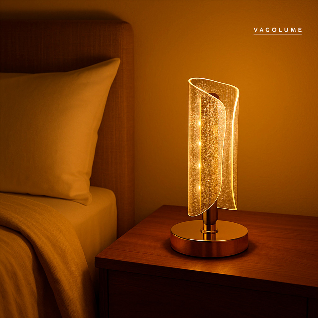 Luminária de Mesa 3 Tons Cabeceira Abajur Luxuoso Recarregável Escrivaninha LED Quarto Candeeiro