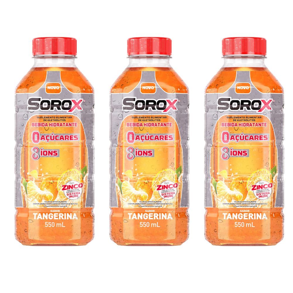 Kit 3 Sorox Sabor Tangerina 550ml em Oferta na Shopee