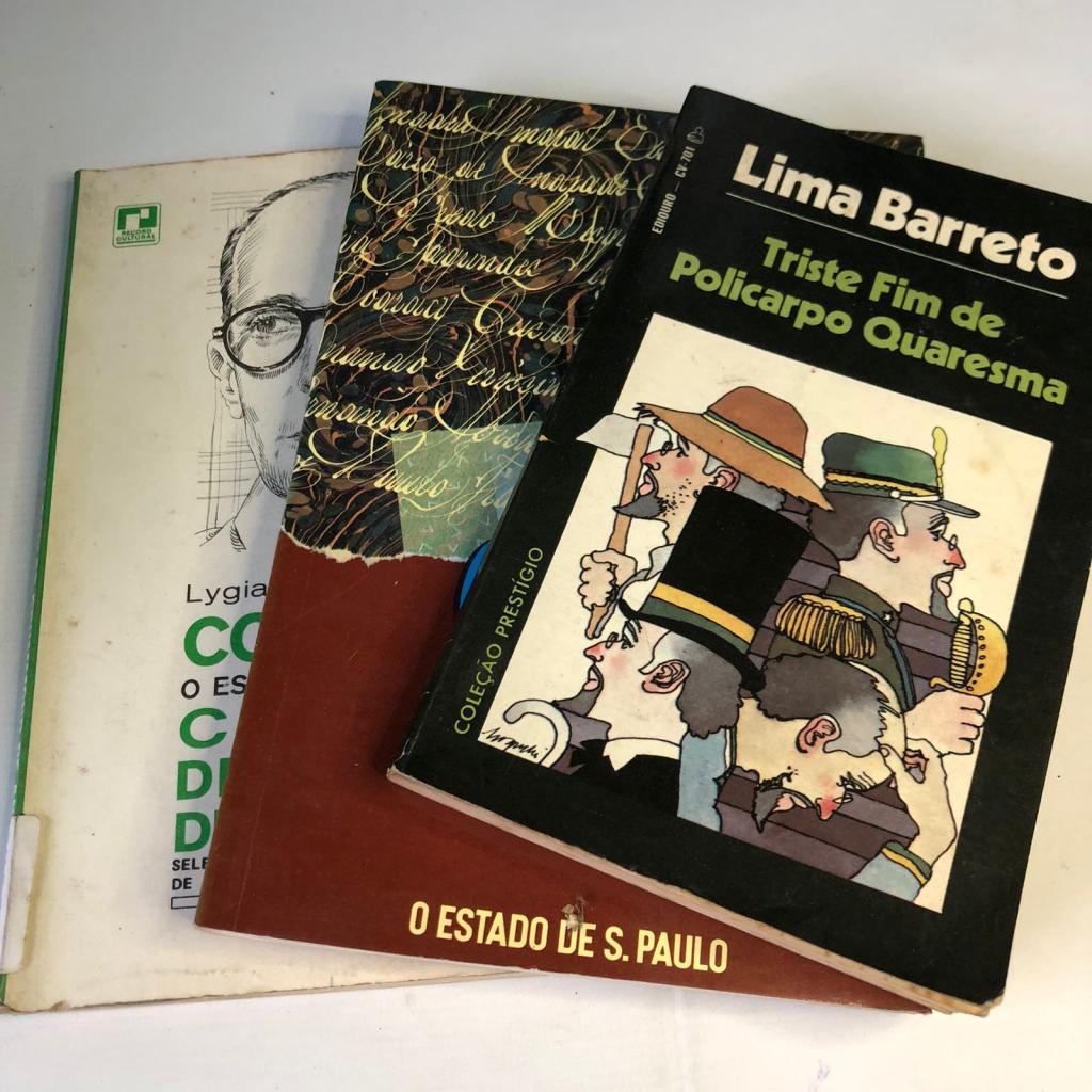 Kit 3 Livros Triste fim de policarpo quaresma Conheça o escritor Brasileiro Carlos Drummond de Andrade Cronistas