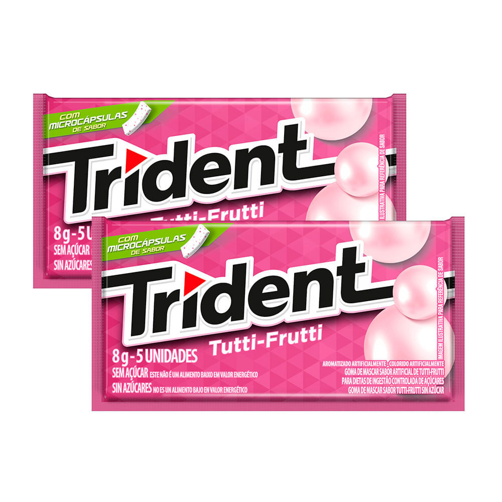 Kit 2 Chiclete Trident Tutti Frutti Sem Açúcar 8g em Oferta na Shopee