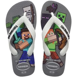 Havaianas Kids Minecraft Cinza Aço/Branco