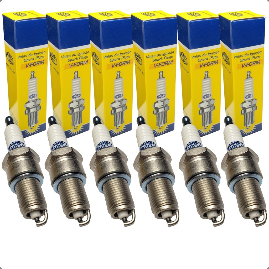 Jogo 6 Velas Ignição Magneti Marelli F6rfmm Opala Caravan Omega 3.0 4.1 C20 Silverado 6cc Kit