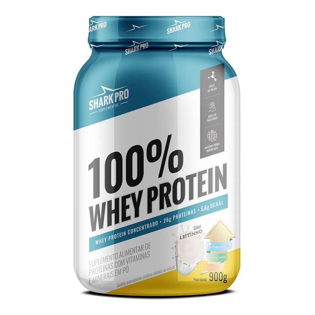 Whey Protein Concentrado 900g Shark Pro Pote