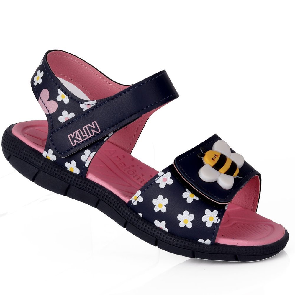 Sandália Papete Infantil Klin Tic Tac Menina Abelha Flores Marinho Rosa Com Velcro em Oferta na Shopee