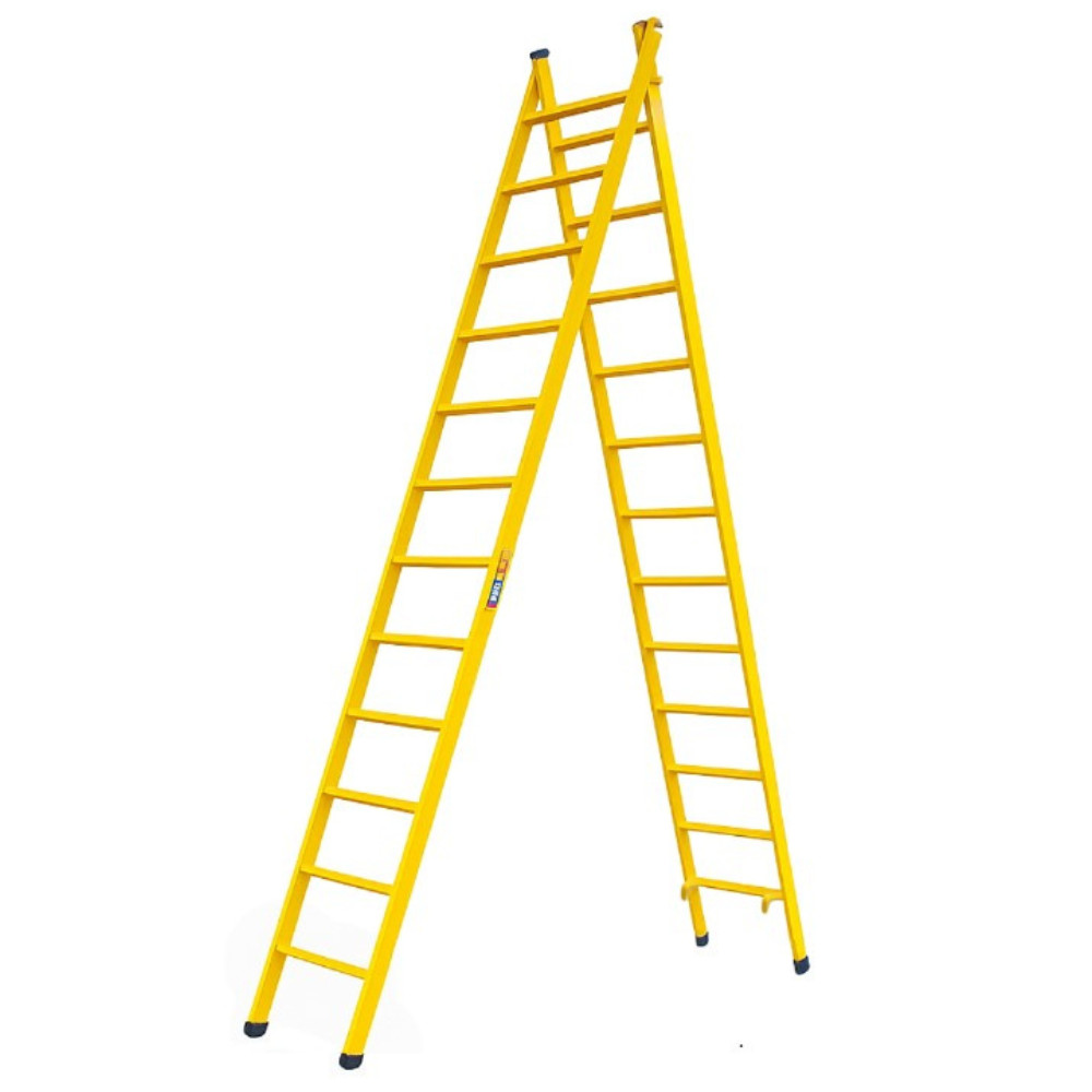 Escada Extensiva 12/24 Degraus 6,32 metros Multifuncional 3 em 1 em Aço em Oferta na Shopee