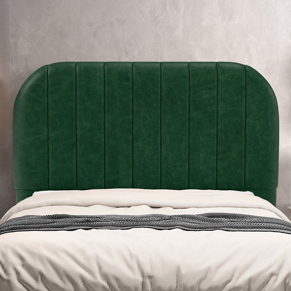 Cabeceira Cama Box Queen Estofada Orgânica 160cm Alice W01 Couríssimo Verde - Lyam Decor