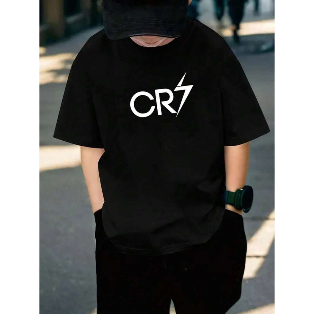 Camisa Simples Infantil Juvenil CR7 Cristiano Ronaldo Futebol Camiseta Casual Para Crianças