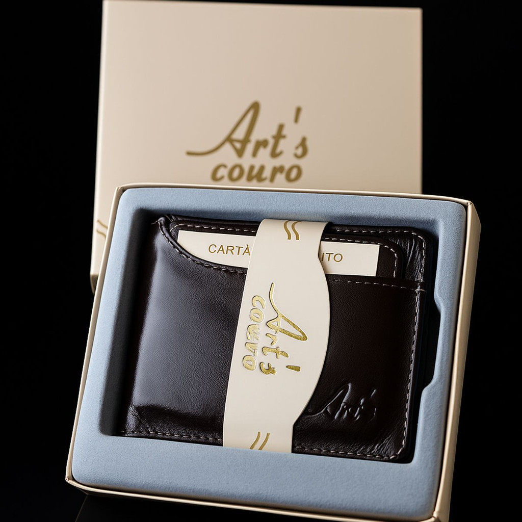 Carteira Masculina Couro Legítimo Linha Premium One Social Porta Cartão Documentos RG CNH Cartão homem masculino