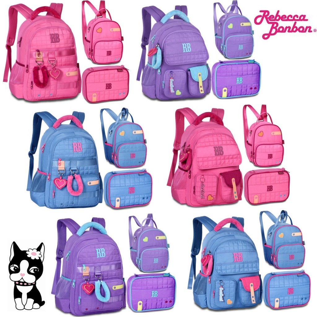 Kit Mochila de Costas Rebecca Bonbon Pelúcia Coleção Plush Dreams Charme e Aconchego Original Lancheira Térmica Estojo em Oferta na Shopee