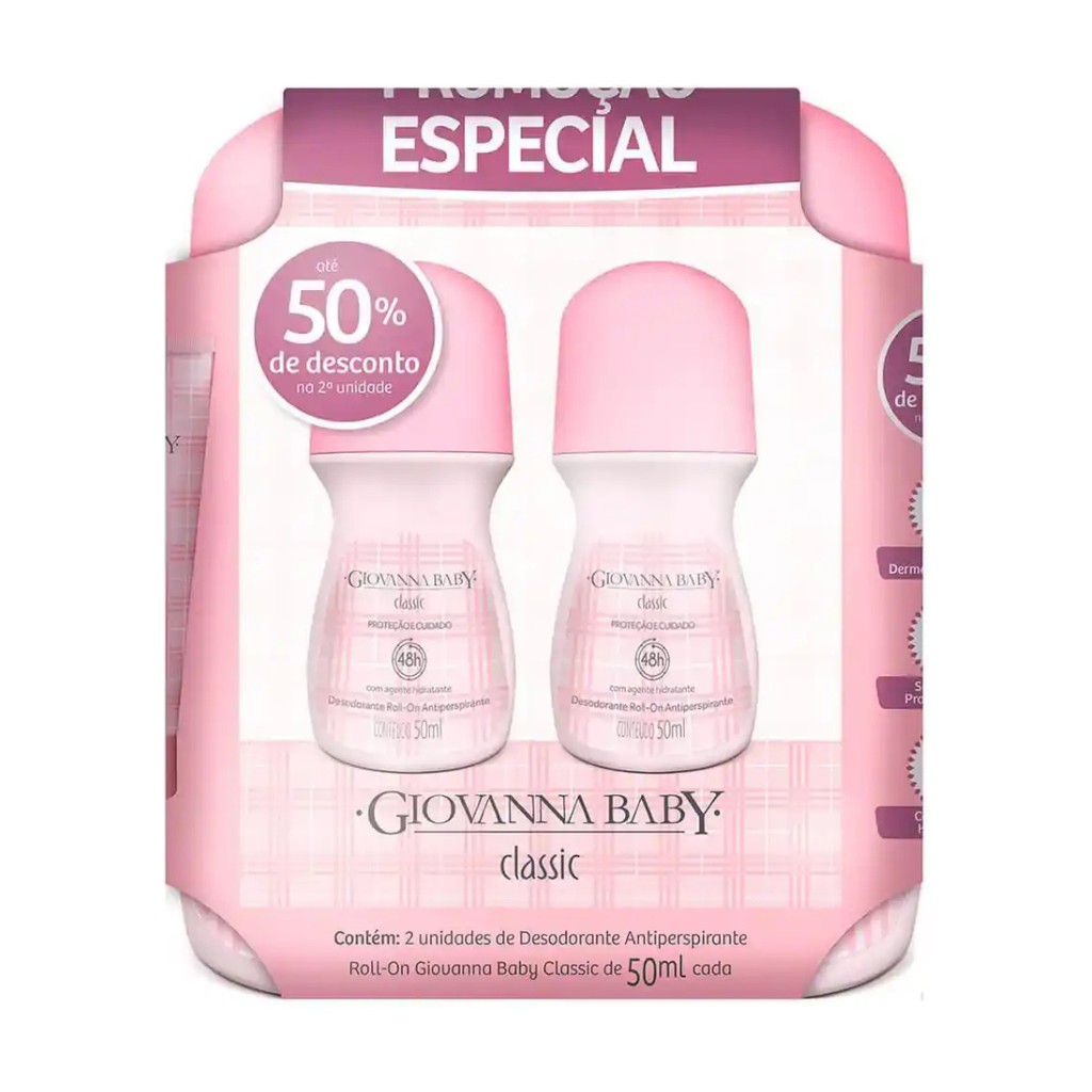 KIT 8 DESODORANTE ROLL-ON GIOVANNA BABY 50ML