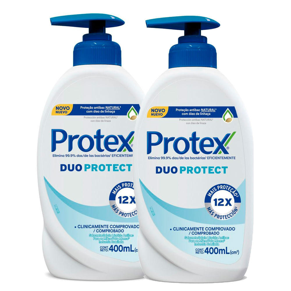 Kit 2 Sabonete Líquido Protex Duo Protect 400ml em Oferta na Shopee