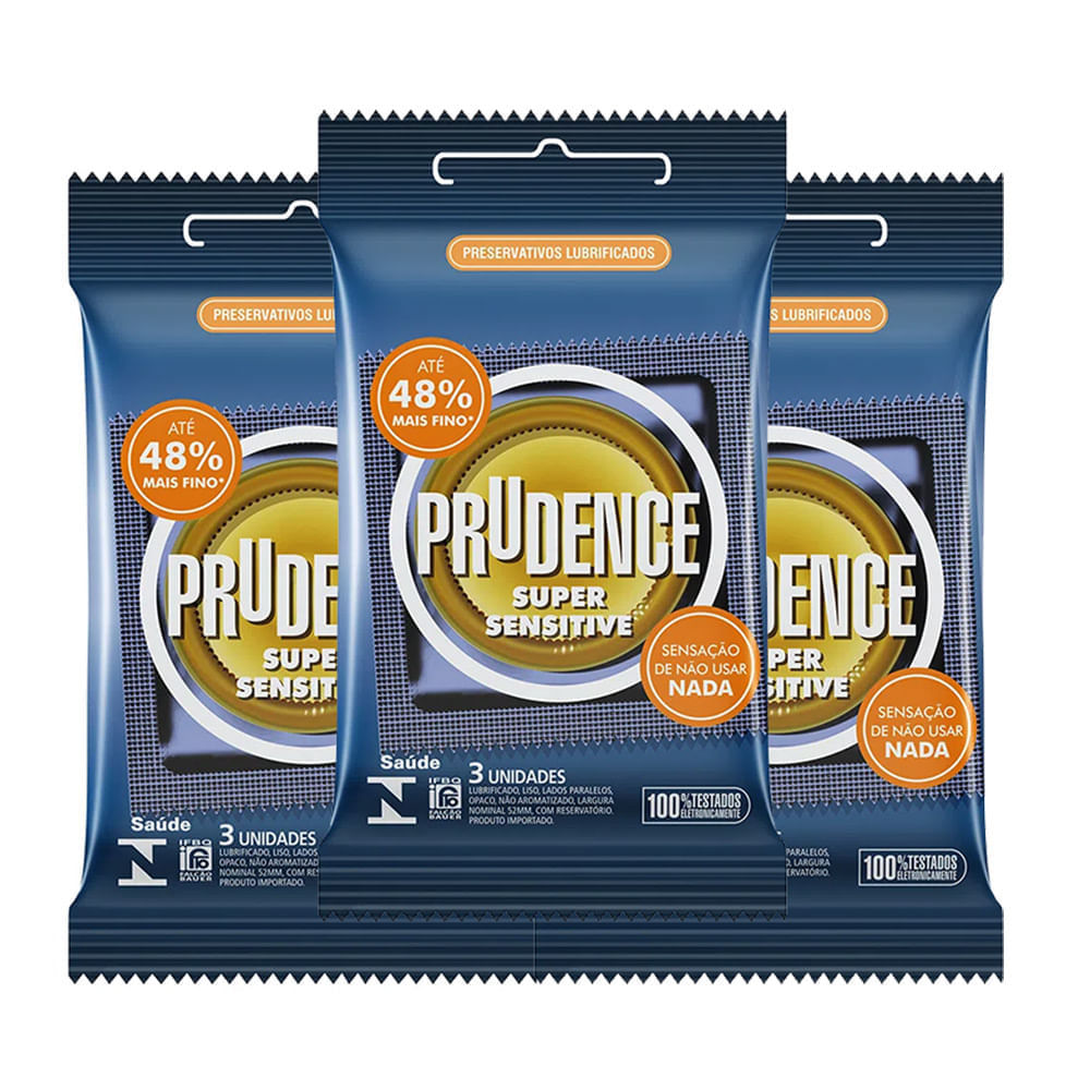 Kit 3 Preservativo Prudence Super Sensitive 3 Unidades em Oferta na Shopee