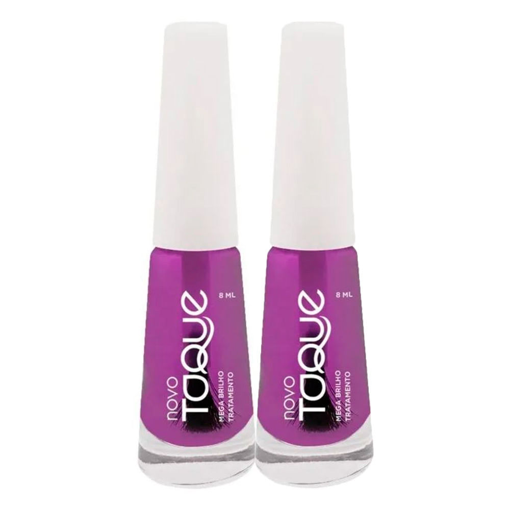 Kit 2 Esmalte Novo Toque Tratamento Mega Brilho 8ml