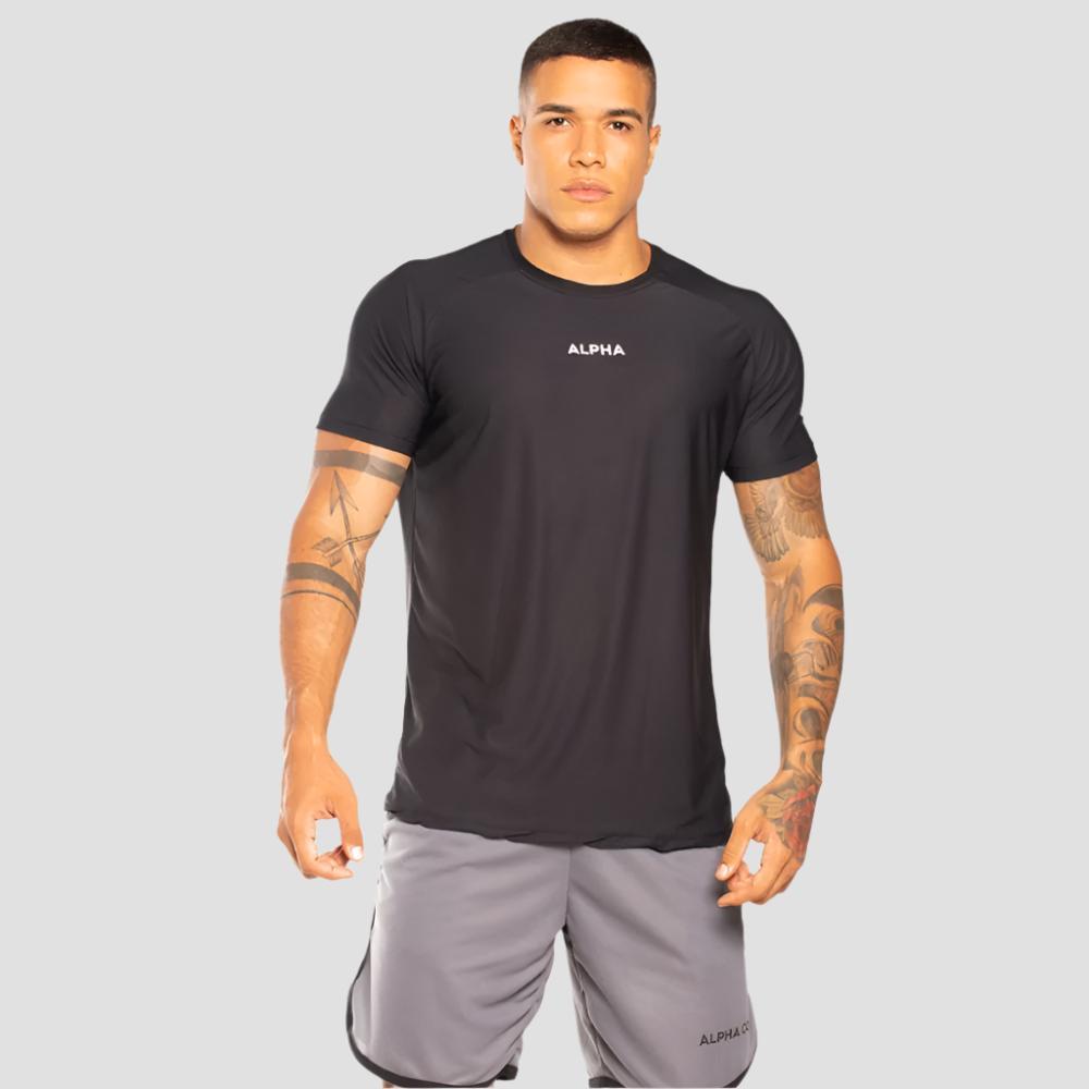 Detalhes do Kit 5 Camisetas Dry All Black Alpha Co