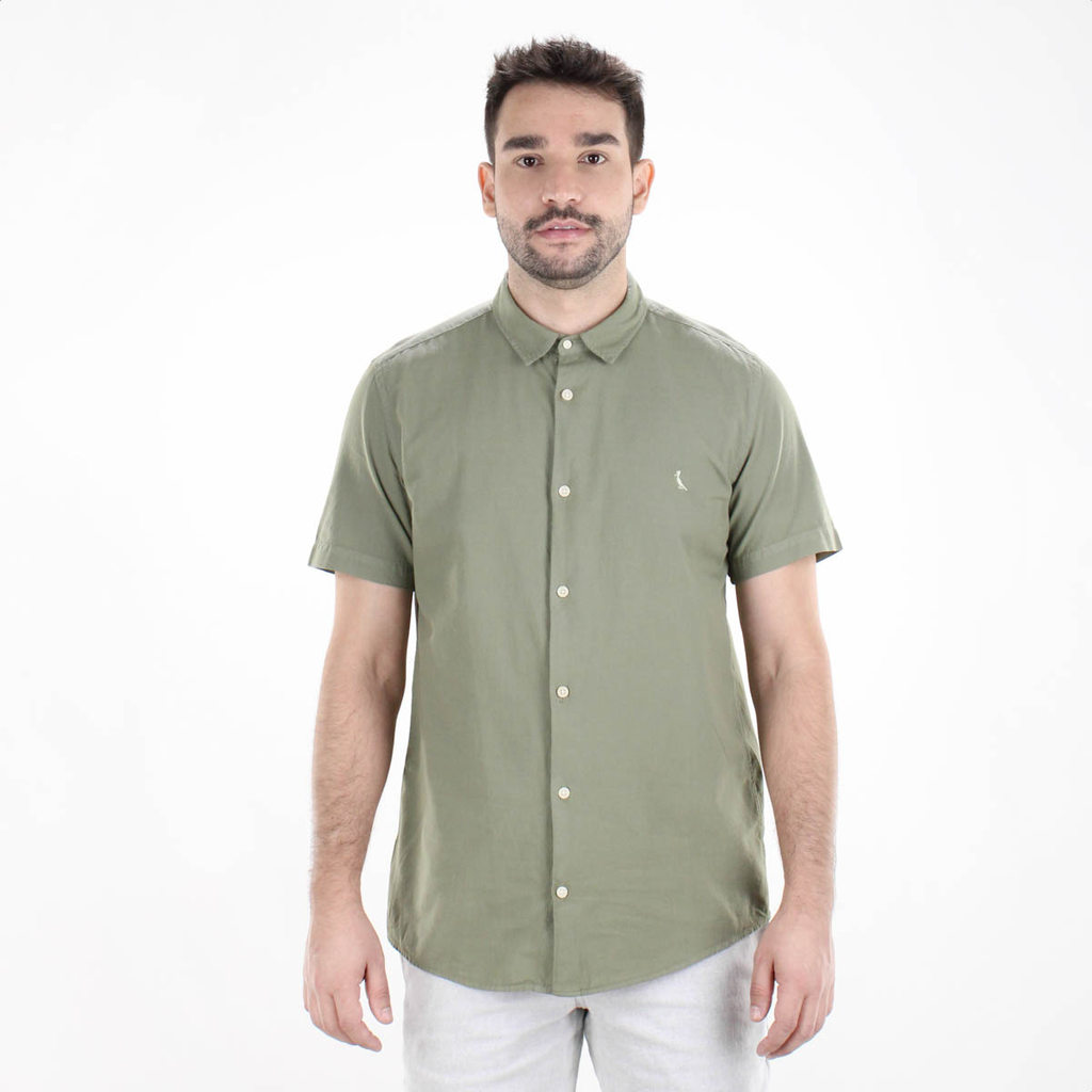 Camisa Social Reserva Manga Curta Nova Paraty Verde Olivia - Masculino em Oferta na Shopee