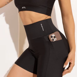 Short Feminino Fitness com Bolso Atletyca Academia, Corrida e Treino