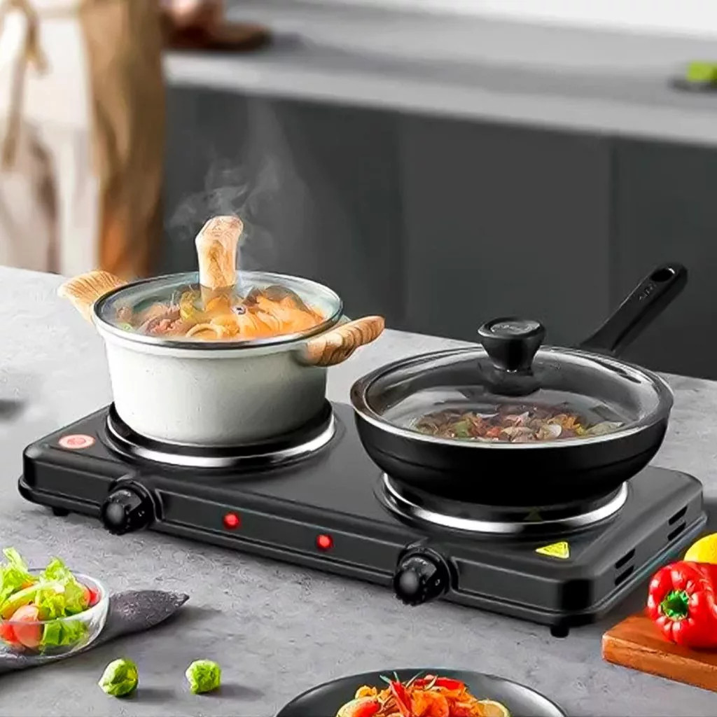 Fogão Elétrico 2 Bocas ou Fogareiro Elétrico Indução 1 Boca Panela Camping Comida Mini Grill 220V