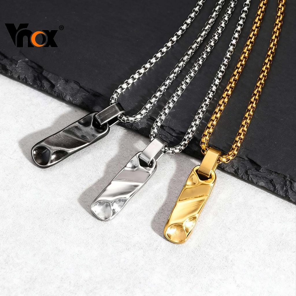 Vnox Men's Stainless Steel Geometric Bar Pendant Necklace Daily Fashion Pendant Necklace Jewelry Accessory em Oferta na Shopee