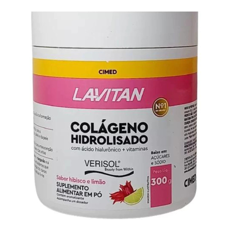 Lavitan Colágeno Hidrolisado Sabor Hibisco E Limão Pote 300g em Oferta na Shopee
