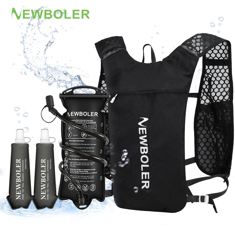 NEWBOLER Respirável Hidratação Colete Trilha Correndo Mochilas Leve Ciclismo Correr Jogging Maratona Mochila Equitação E
