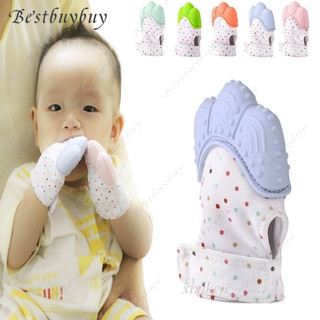 Luvas de silicone adequadas para dentição de bebês, brinquedo de mão anti-alimento, goma de mascar para crianças, suprim