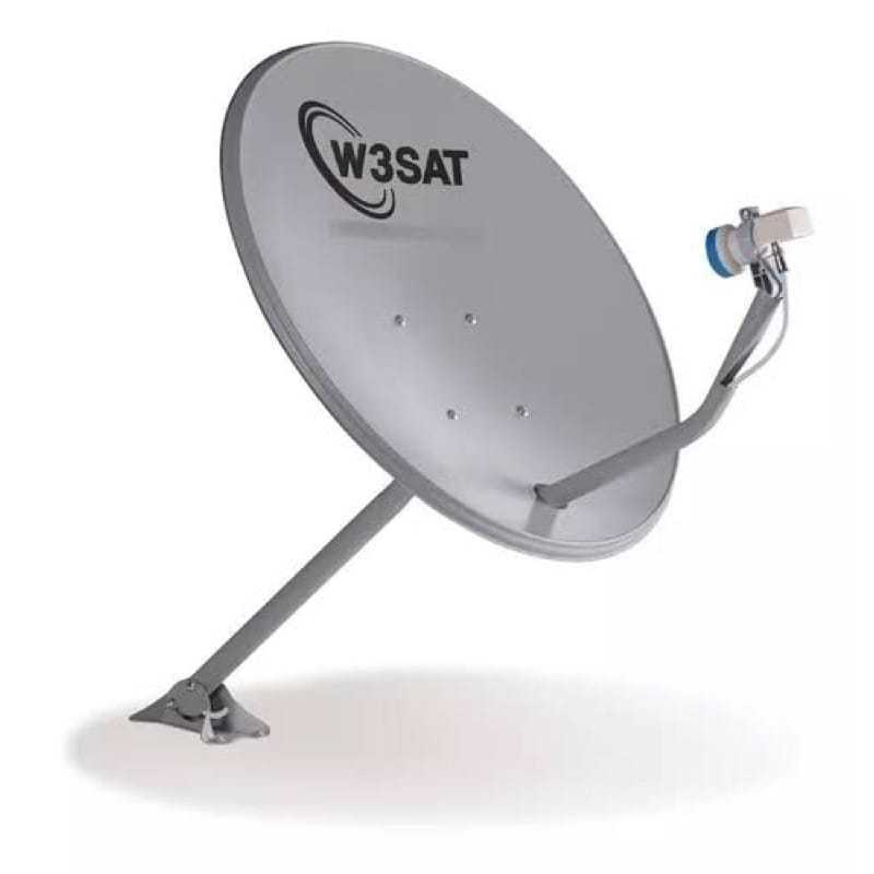 Conjunto W3SAT Antena Parabólica KU 60cm com LNBF e 15m de Cabo