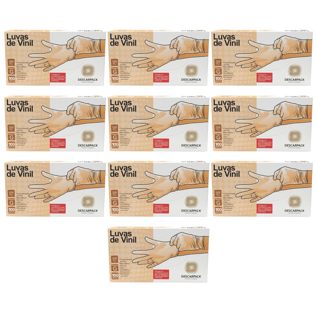 Luva de Vinil Sem Pó Descartável – Caixa com 1000 Unidades – Descarpack em Oferta na Shopee
