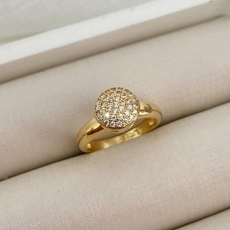 Anel Chuveiro Caixa Alta – Banho de Ouro 18k em Oferta na Shopee