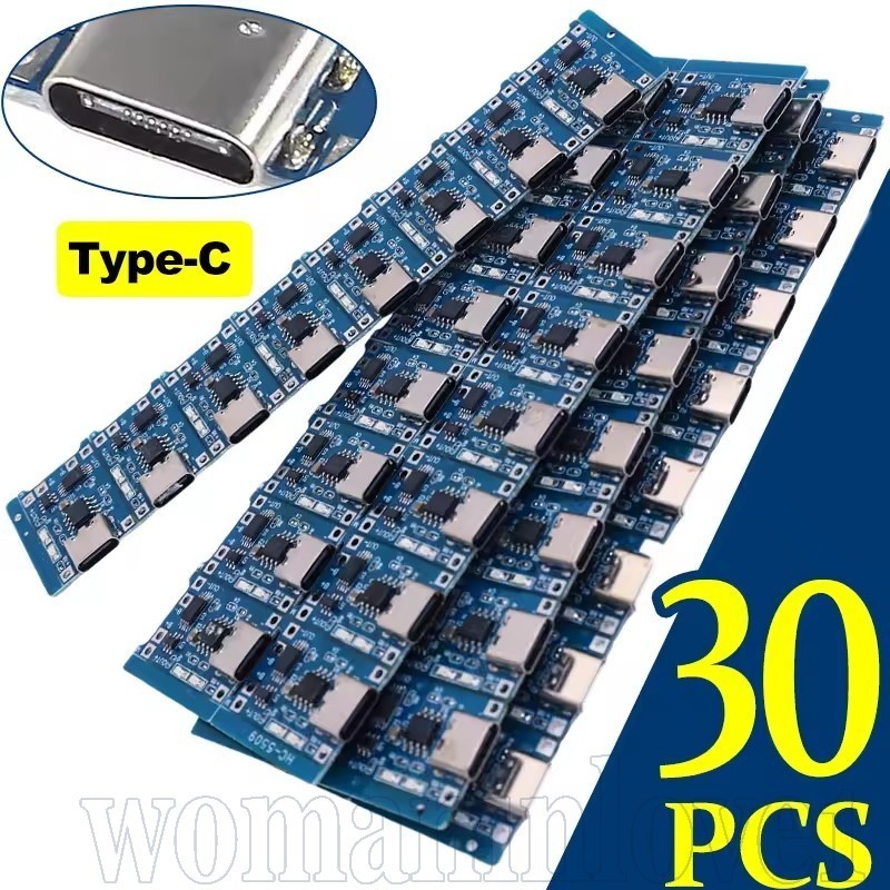 Placa De Carregamento De Bateria De Lítio 10-30 Unidades 3A 5V-Interface Tipo C-Módulo Peças De Reparo De Funções Duplas em Oferta na Shopee