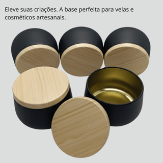 Lata  Preta Premium para Vela Aromática  Lembrancinhas –com Acabamento Refinado 120ml em Oferta na Shopee