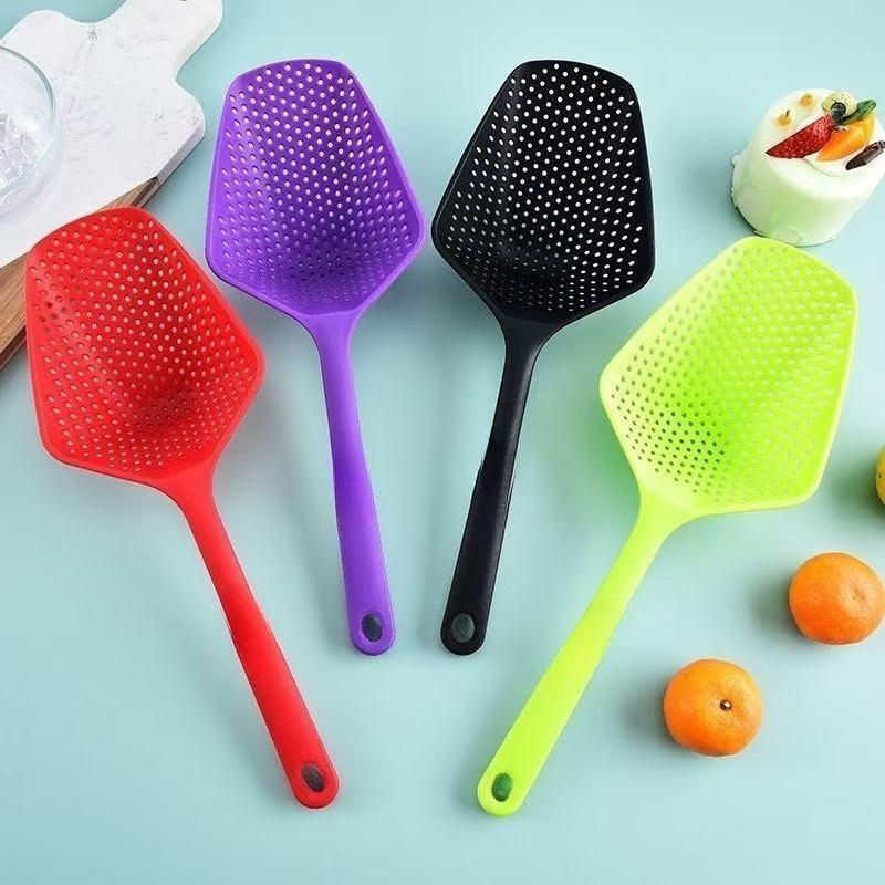 Escumadeira e Colher Escorredora de Nylon – Peneira para Cozinha, Multiuso em Preparos Culinários