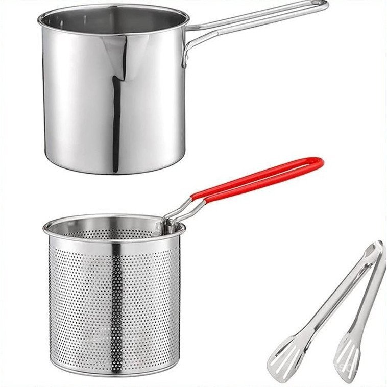 [B J R W] Panela De Fritura Profunda Tempura Japonesa Com Cesto Coador Para Frango Frito