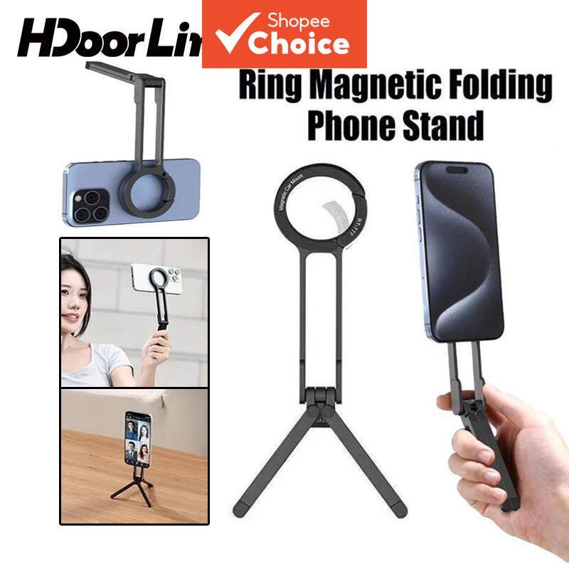 HdoorLink Suporte de Tripé Magnético Dobrável para Telefone 16 15 14 Portátil com Mosquetão e Alça de Viagem