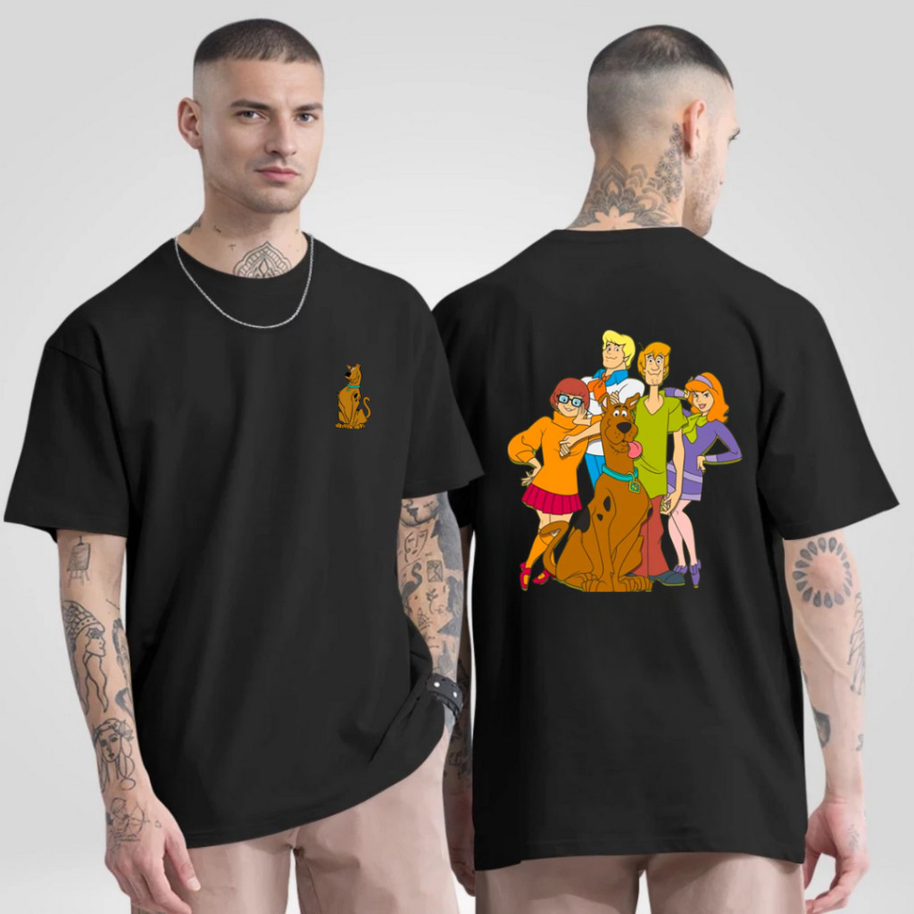 Camiseta Adulto TURMA SCOOBY DOO frente e costa Camisa 100% Algodão MODELO ADULTO
