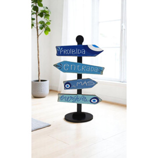 Display Placa Decorativa de Mesa Seta Direção Proibida a Entrada De Más Energias em Oferta na Shopee