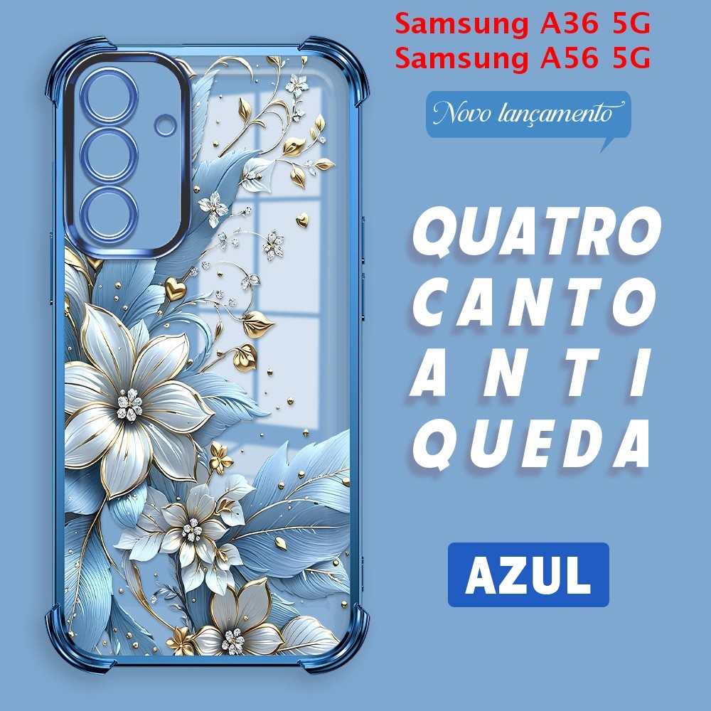 Capa Para Samsung Galaxy A56 A36 5G Capinha Anti Choque Case Transparente 0506 FS em Oferta na Shopee