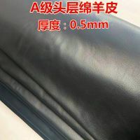 Couro de Pele de Ovelha Ultra-fino 0,5mm Peça Única Feito à Mão DIY Patchwork Roupas Tecido de Couro Genuíno Preto Roupa