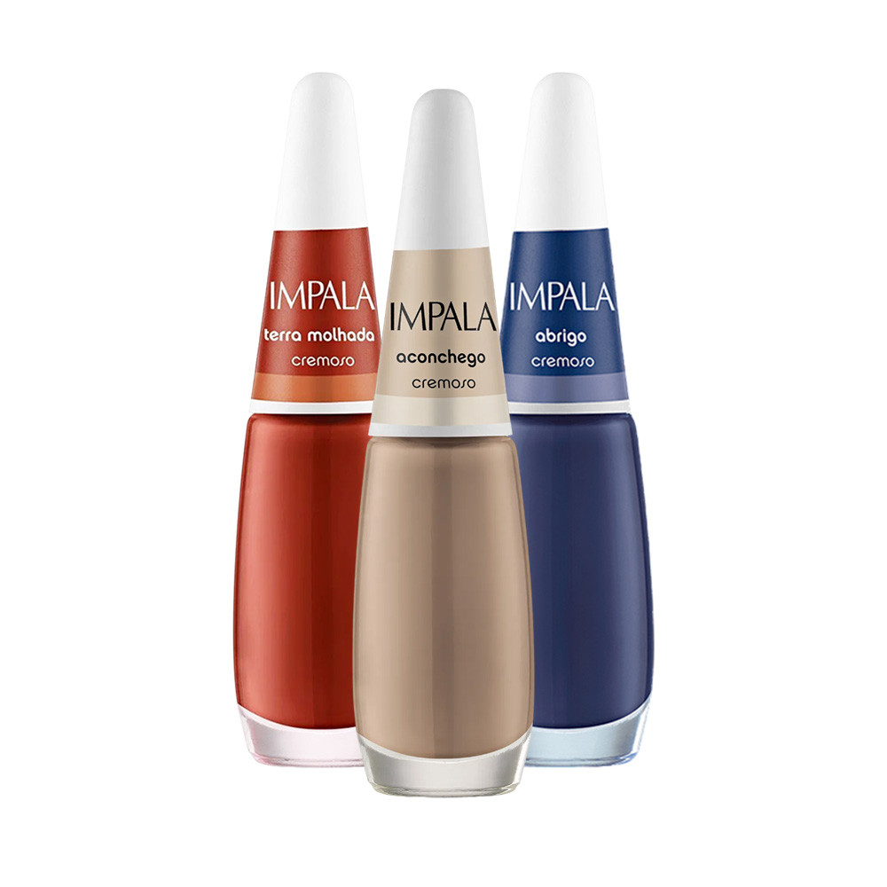 Kit 3 Esmaltes Impala Tons Terrosos Escuros Cremoso em Oferta na Shopee