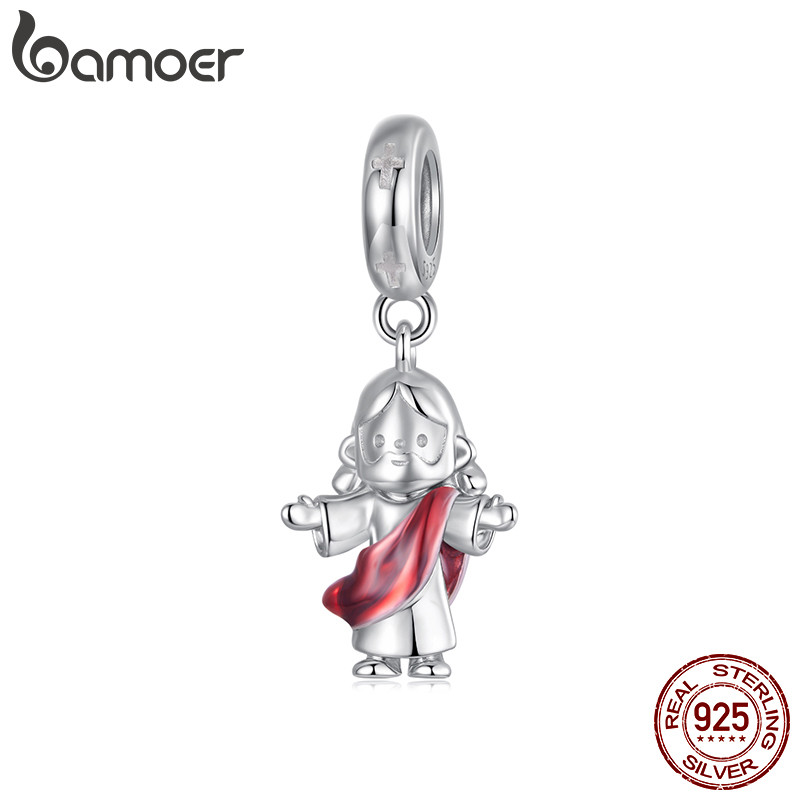 Bamoer 925 Prata Esterlina Charme Jesus Pingente DIY Para Pulseira Presentes Mulheres em Oferta na Shopee