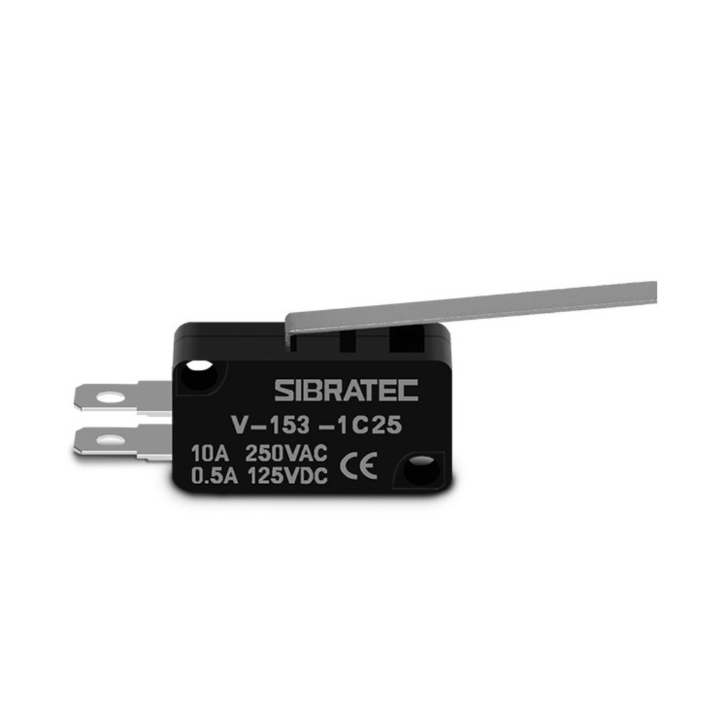 Chave Fim de Curso Mini com Haste V-153-1C25 com 1 Contato Reversível e Corpo Plástico