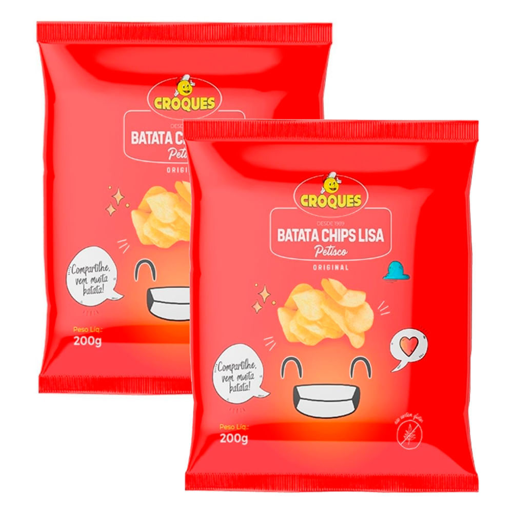 Kit 2 Batata Petisco Croques Original 200g em Oferta na Shopee