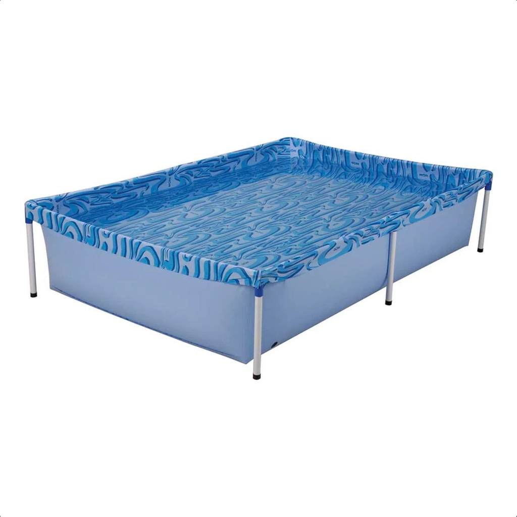 Piscina Infantil 1000 Litros PVC Armação Desmontável Retangular 1,89 Metros Cor Azul - Mor 001002