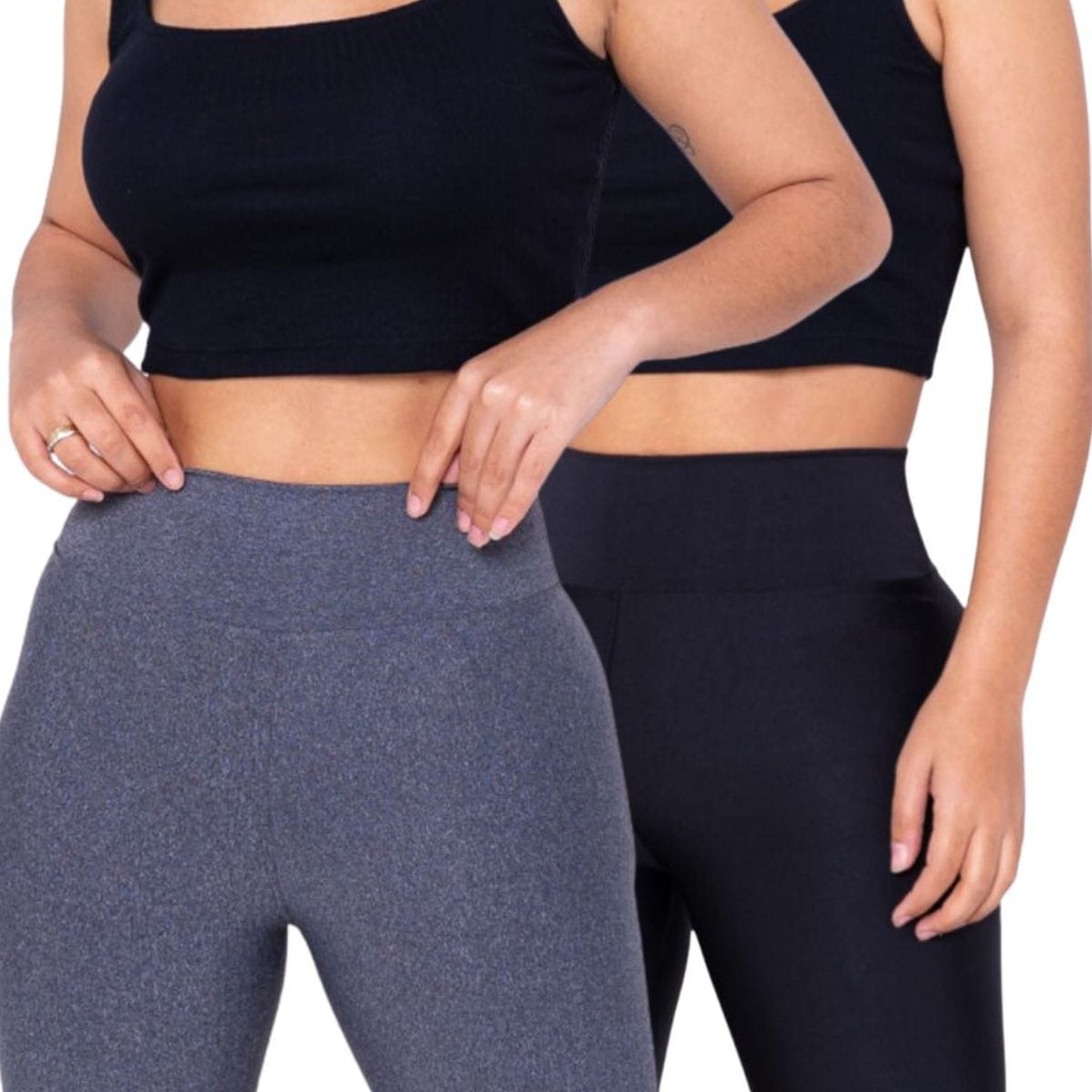 Kit 2 Shorts Femininos Academia Suplex Cós Alto Sem Transparência