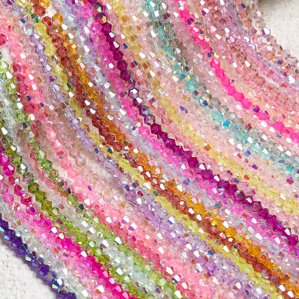 Kunkka 1 peça de vidro colorido banhado a contas de vidro cristal contas pontiagudas contas soltas DIY pulseira colar ac
