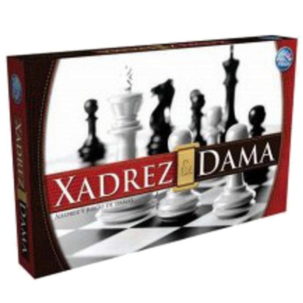 Jogo 2 Em 1 Xadrez Dama Pais e Filhos