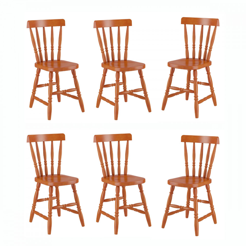 Conjunto 6 Cadeiras Madeira Eucalipto Mel Piratini em Oferta na Shopee