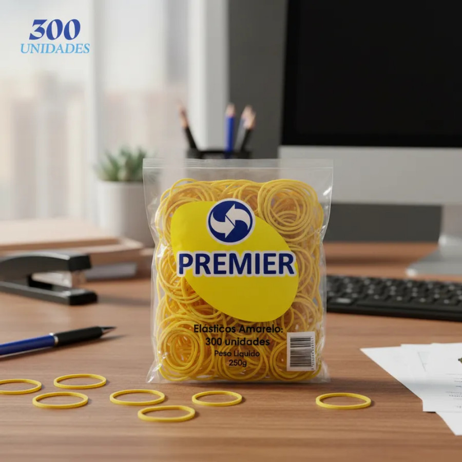 Elástico Amarelo Borracha Látex 300 Un Liguinha Premier nr 18 em Oferta na Shopee