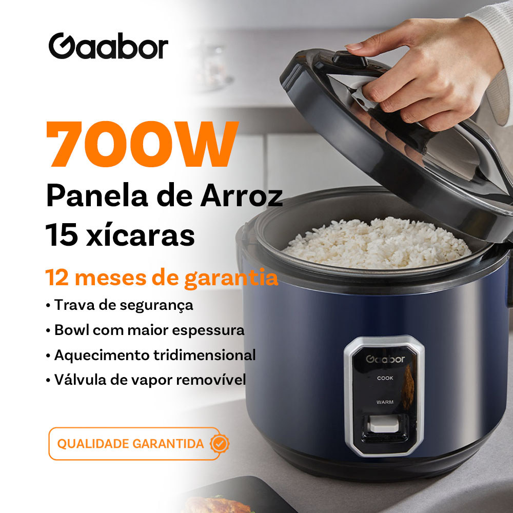 Gaabor Panela de Arroz Eletrica 127V Cozinha Automatica 2,2 Litros Azul Marmoreada 700W RC50M01A em Oferta na Shopee