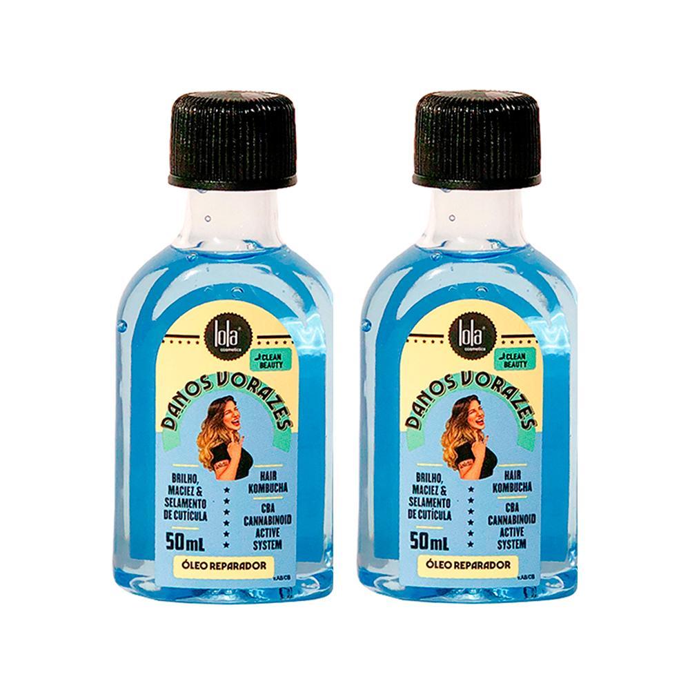 Kit Lola Cosmetics Danos Vorazes - Óleo Reparador Capilar 50ml - 2 Unidades